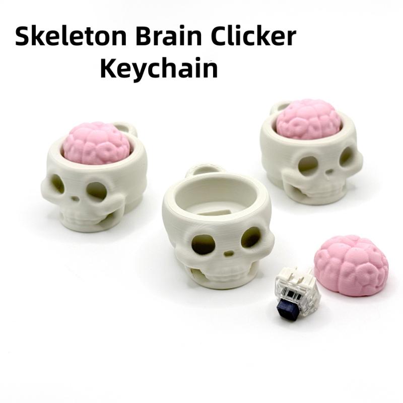 3D Printing Keyboard Keys - Fun 3D Printed Skull Brain Clicker