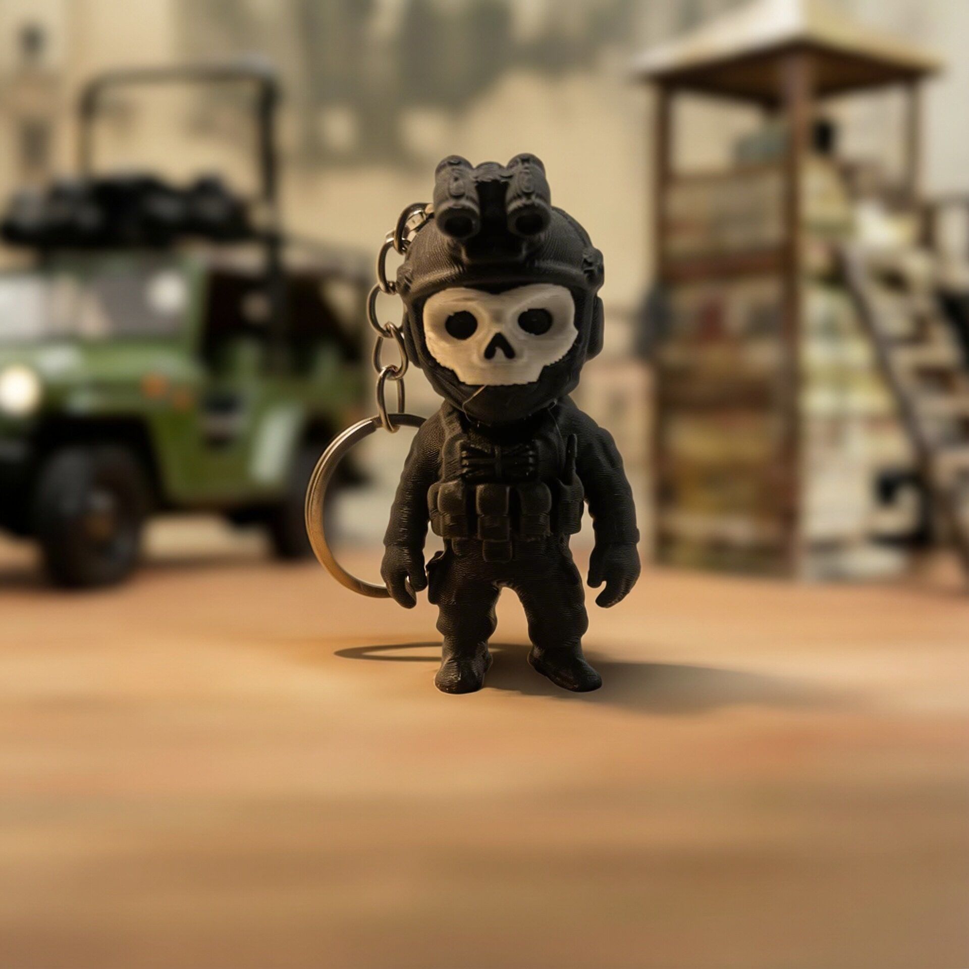 3D Printing Keychain - 2026 Cute Ghost Warrior Calling Keychain
