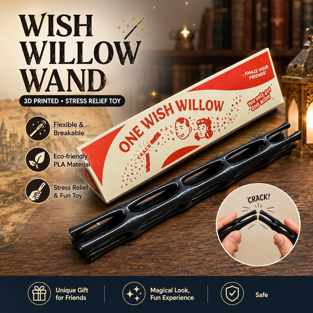 3D Printing Keychain - 3D Printed One Wish Willow Keychain