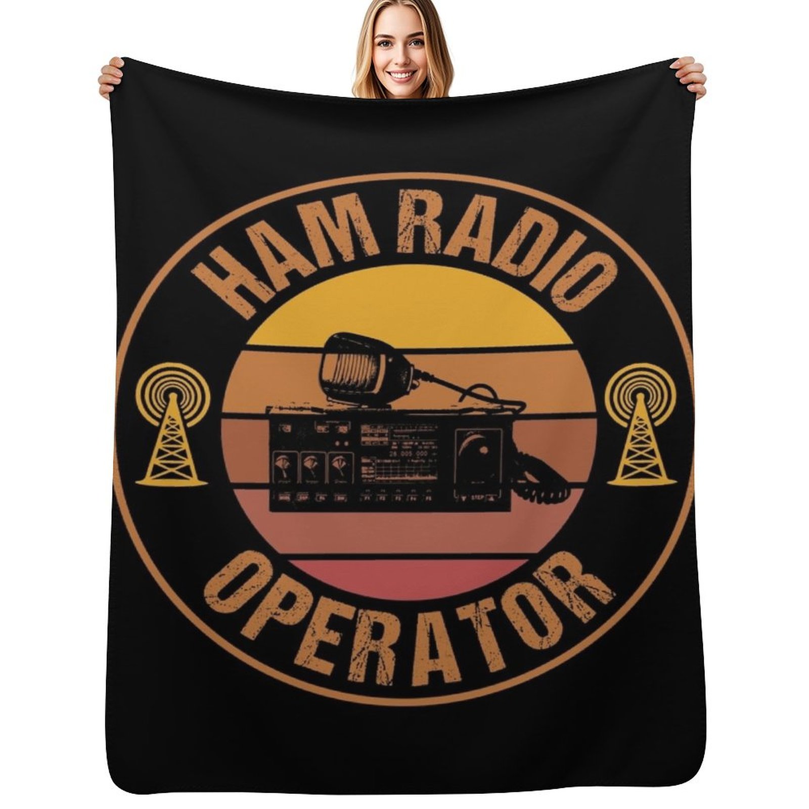 3D Printing Operator - Vintage Ham Radio Operator Throw Blanket