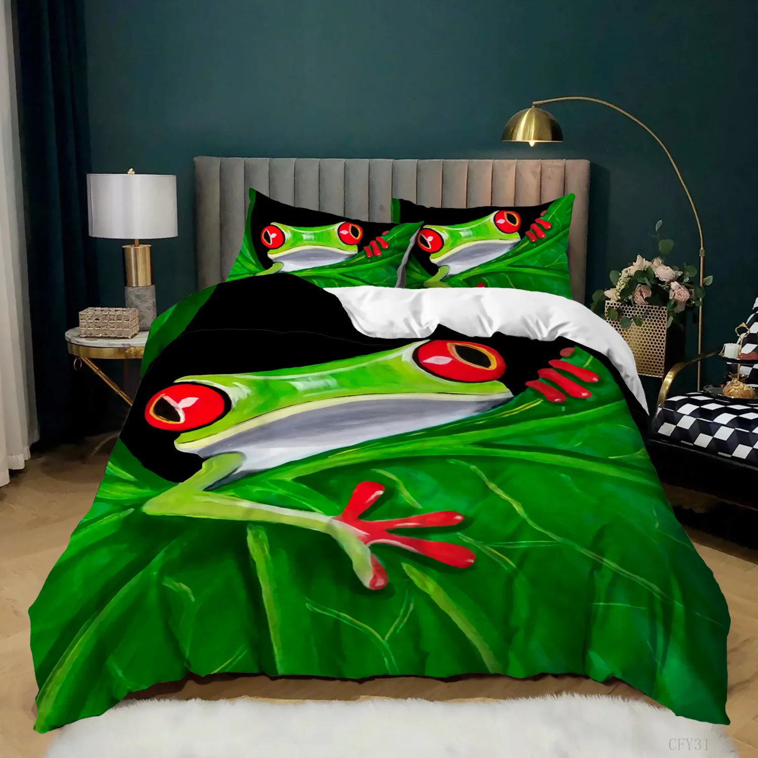 3D Printing Quilting - Frog Duvet Cover Set King Size