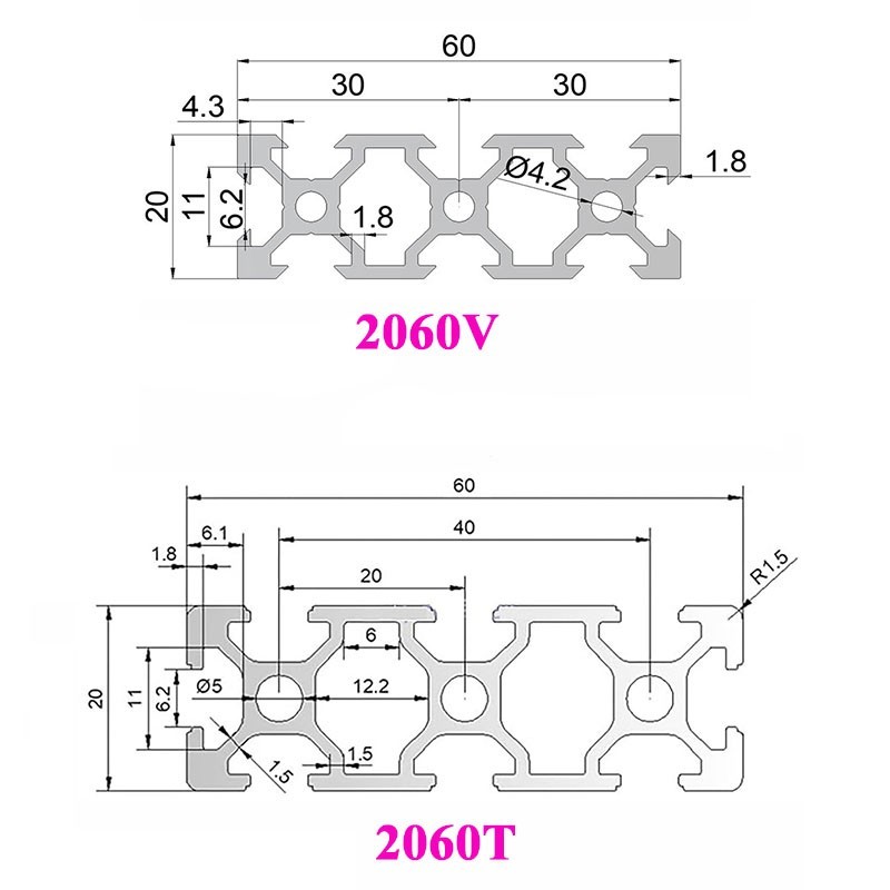 1Pcs Black Aluminum Profile 20 - V Slot Aluminum Extrusion ulasan dan harga