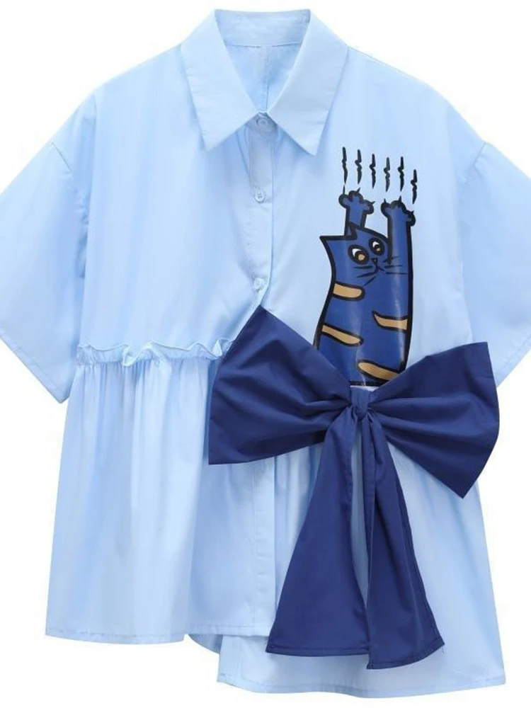 Zoki 3D Bow Cute Shirt Women L - 3D Printing Drawing ulasan dan harga