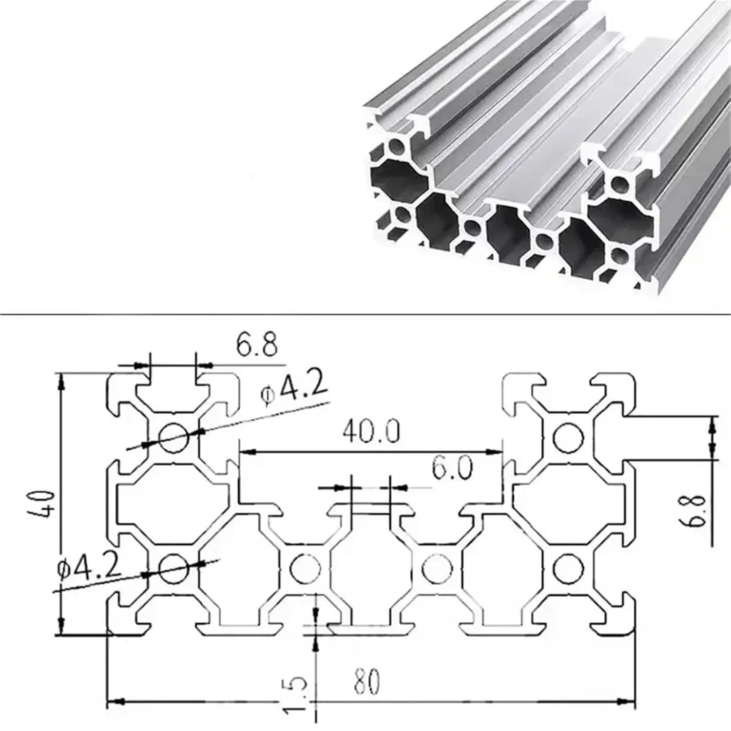 4080U Industrial Aluminum Prof - V Slot Aluminum Extrusion ulasan dan harga