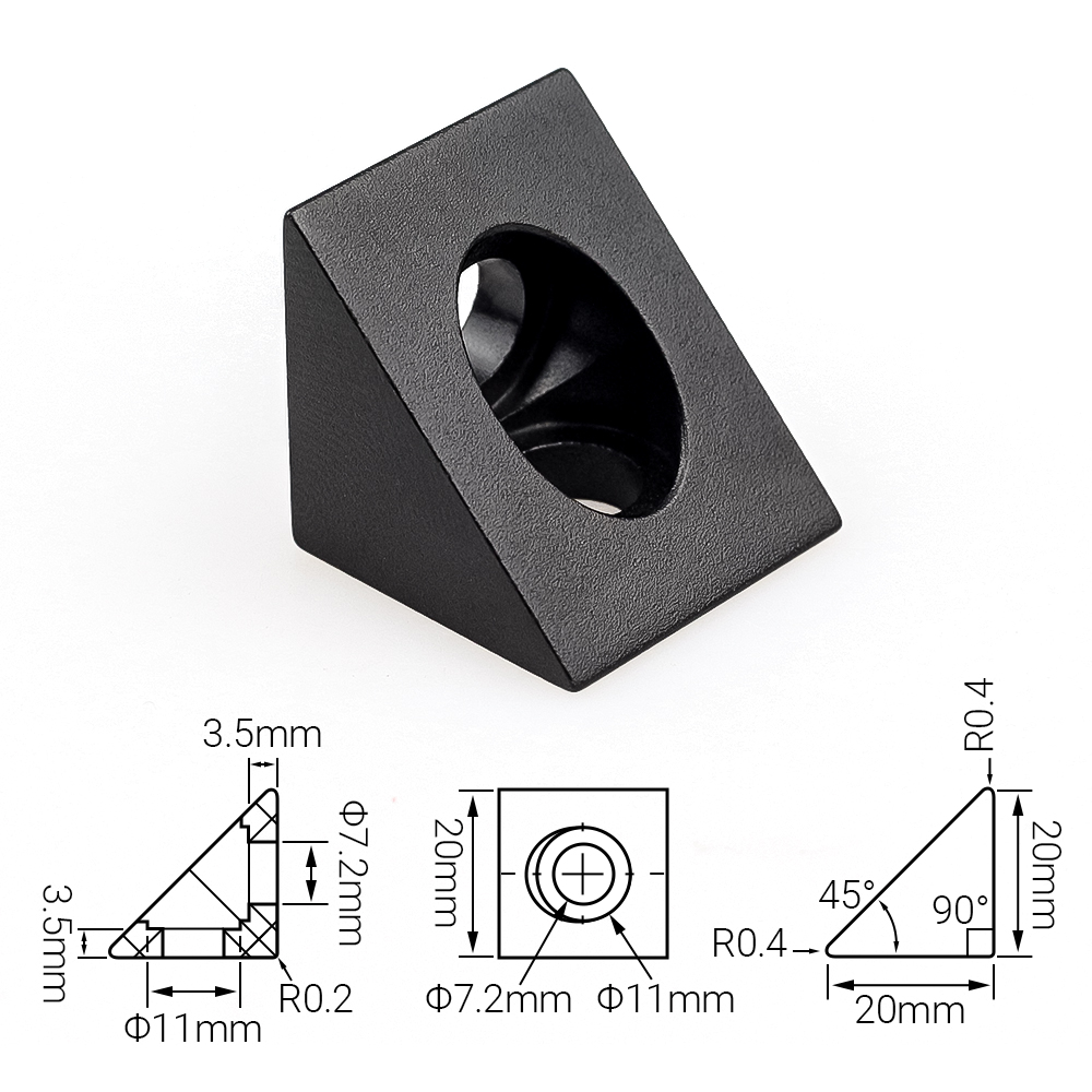 4pcs/lot V-slot Angle Corner C - V Slot Aluminum Extrusion ulasan dan harga