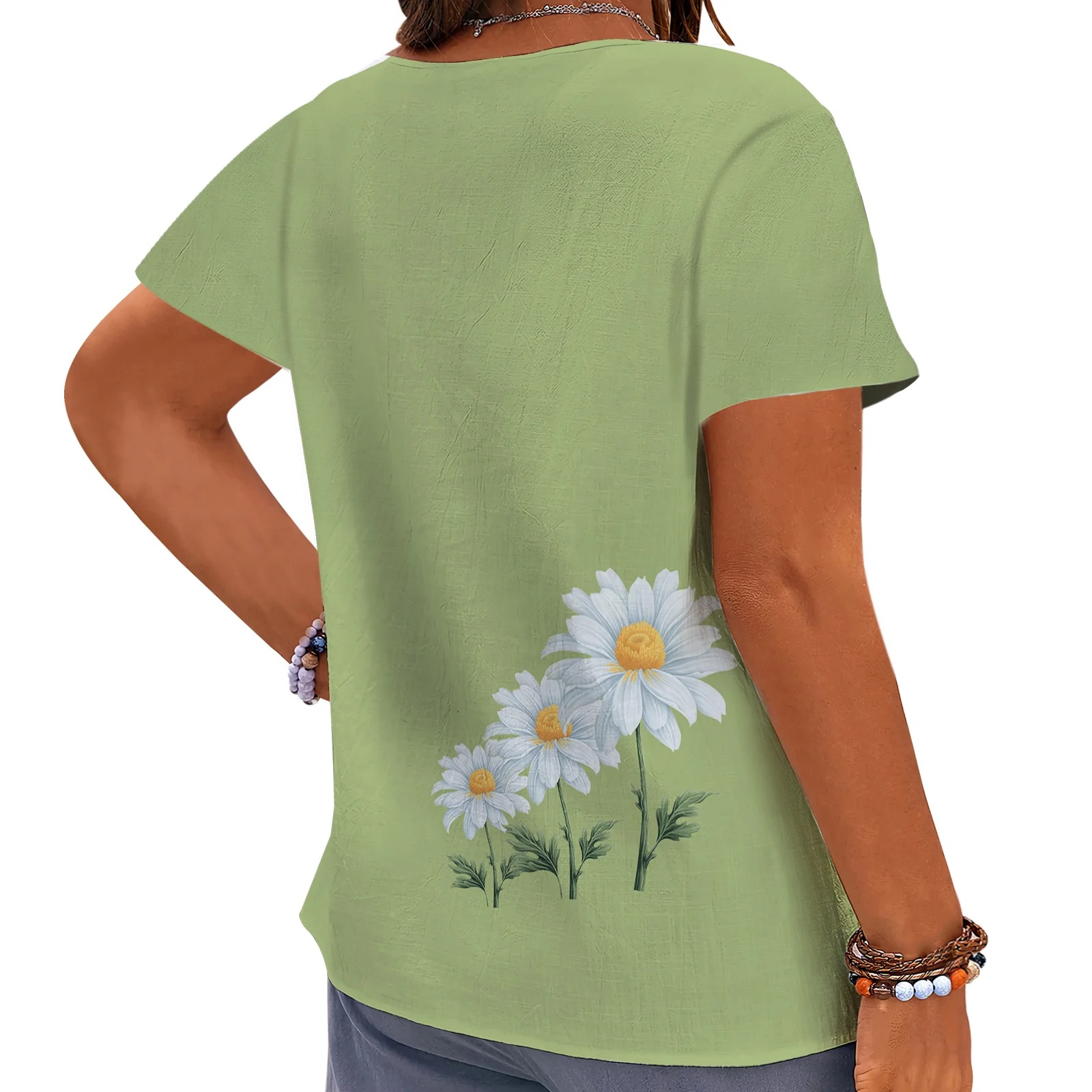 CLOOCL Daisy Floral Women T-sh - 3D Printing Drawing ulasan dan harga