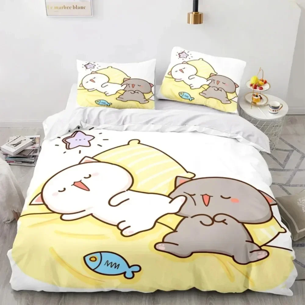 3D Cartoon Lovely Peach Cat Pr - 3D Printing Quilting ulasan dan harga