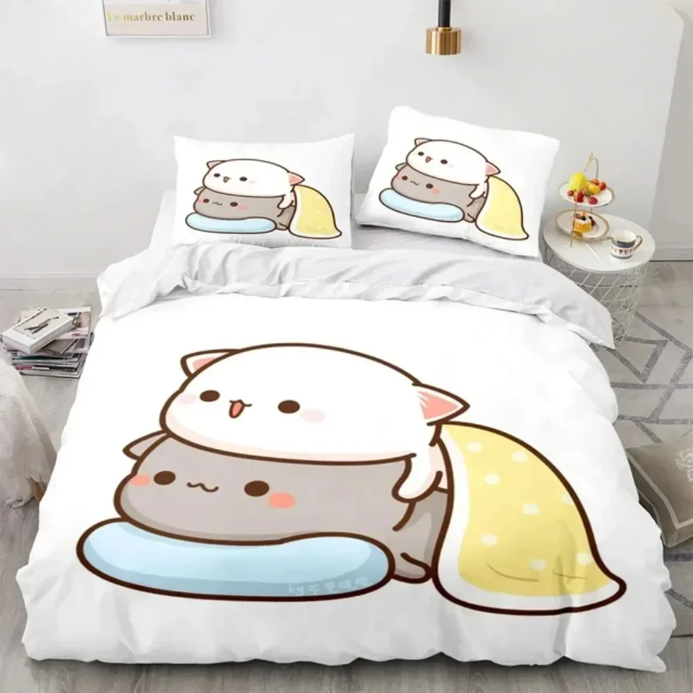 3D Cartoon Lovely Peach Cat Pr - 3D Printing Quilting ulasan dan harga