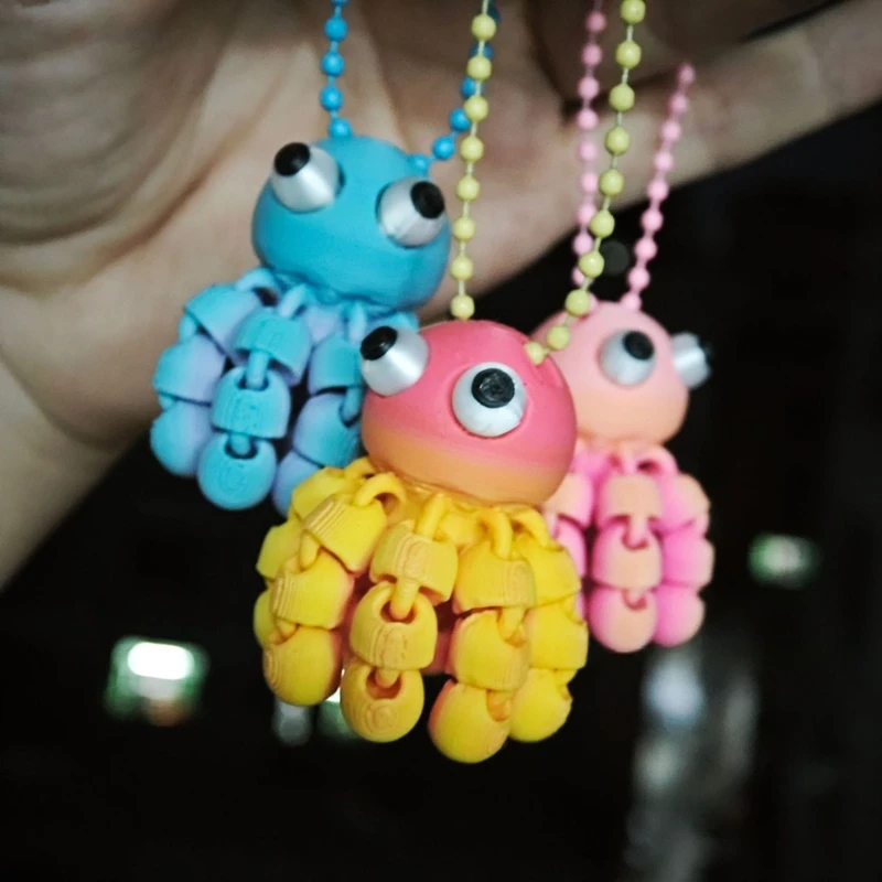 3D Printed Articulated Octopus - 3D Printing Keychain ulasan dan harga