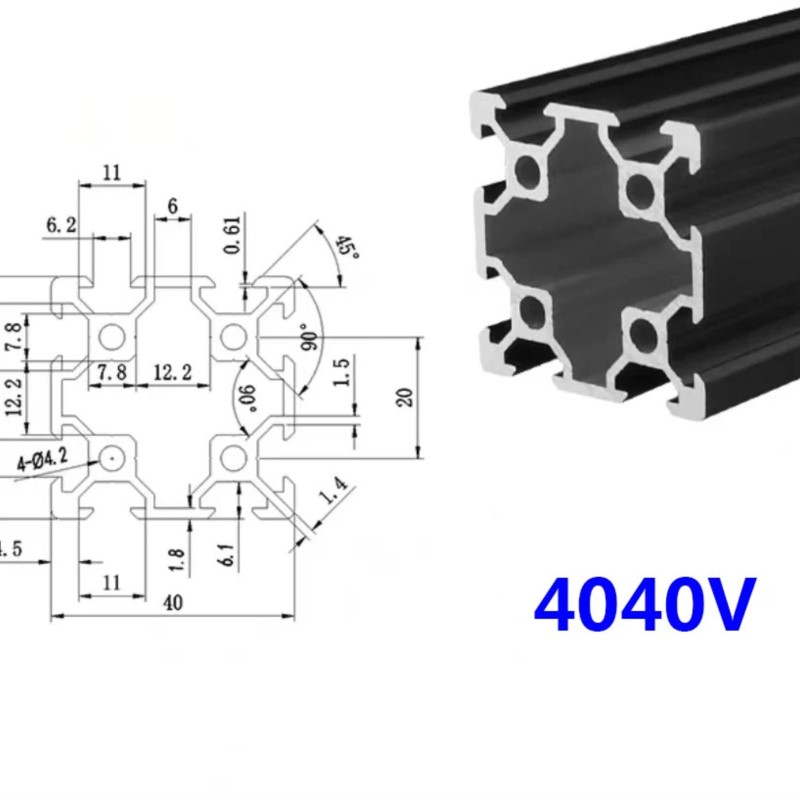 1PCS 4040 V-slot 4040V Black A - V Slot Aluminum Extrusion ulasan dan harga