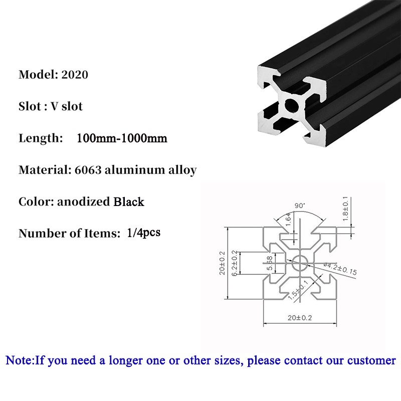 1/4PCS 2020 V-slot 2020V Europ - V Slot Aluminum Extrusion ulasan dan harga