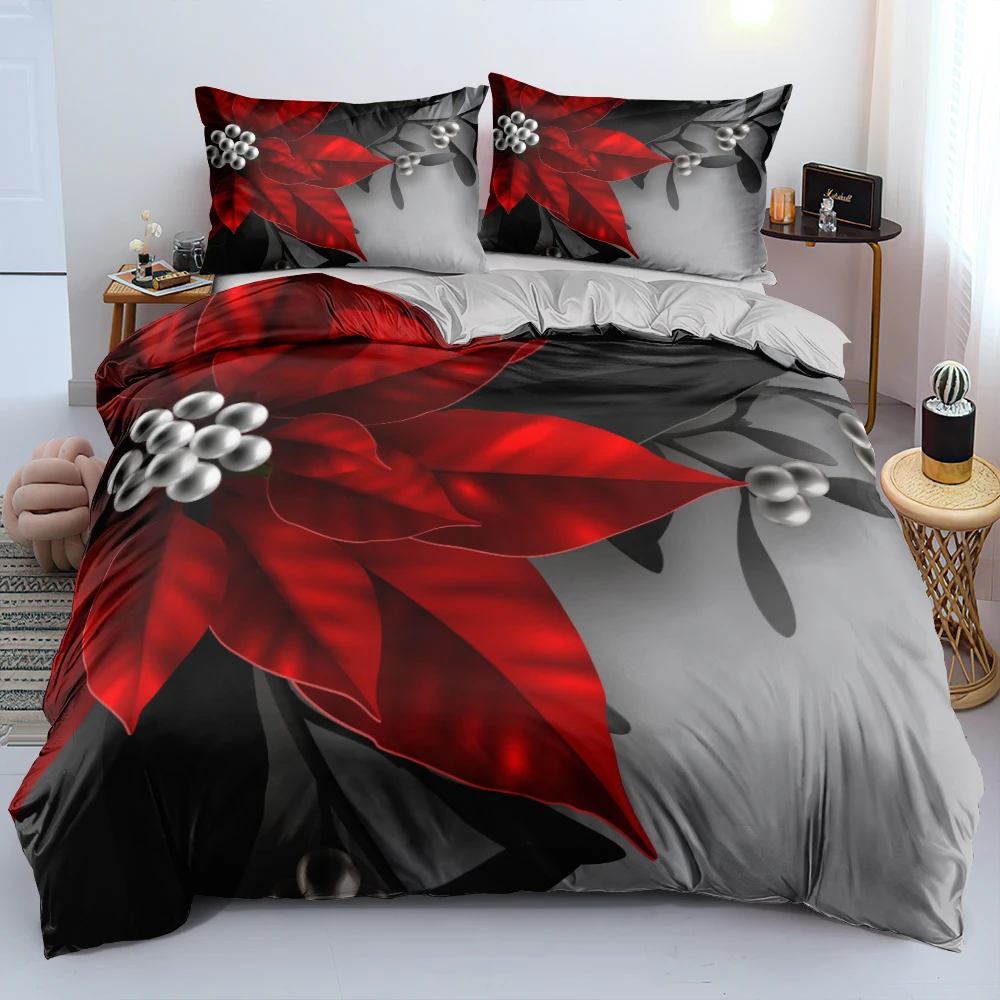 3D Floral Bedding Set Duvet/Qu - 3D Printing Quilting ulasan dan harga