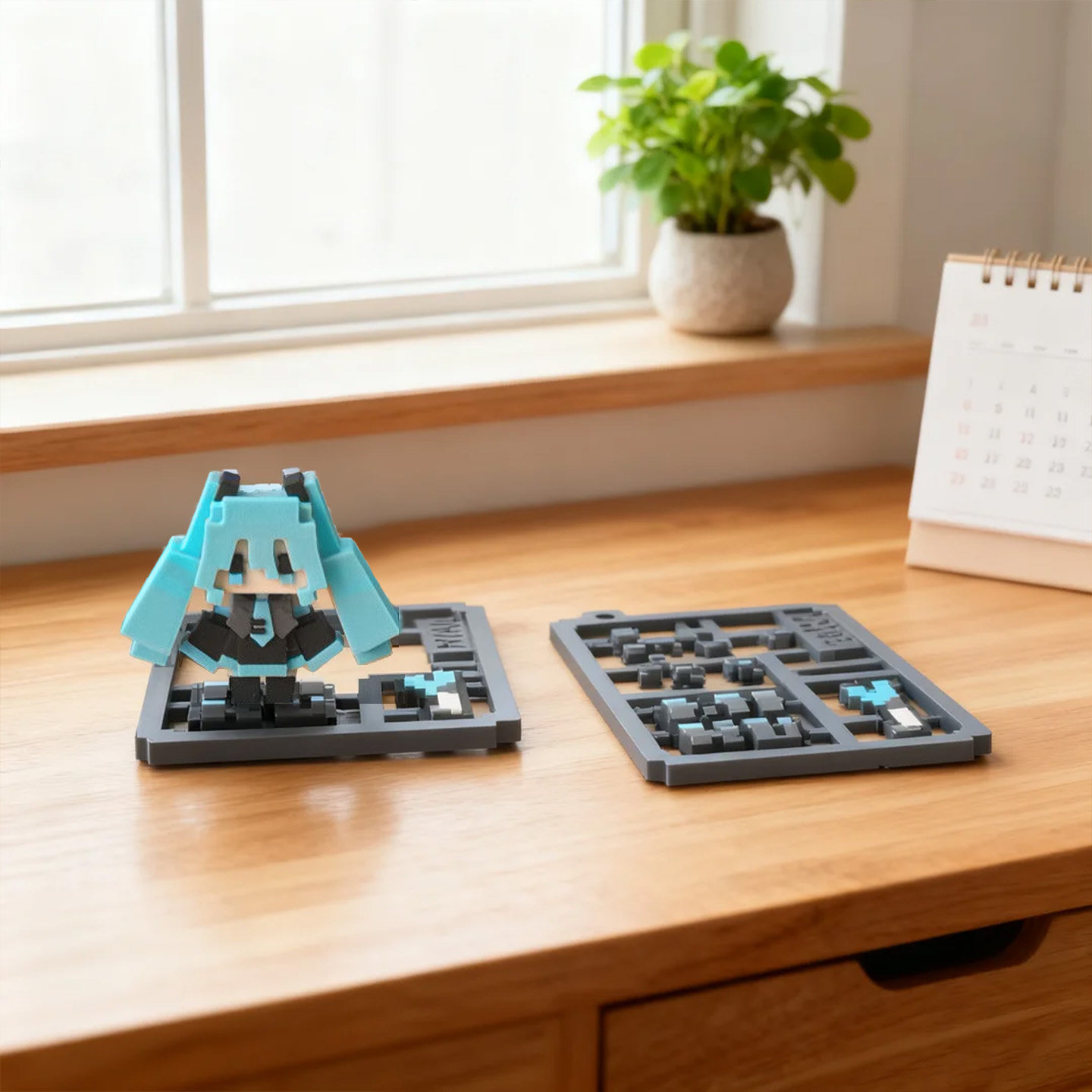 Hatsune Miku Pixel-style Assem - 3D Printing Keychain ulasan dan harga
