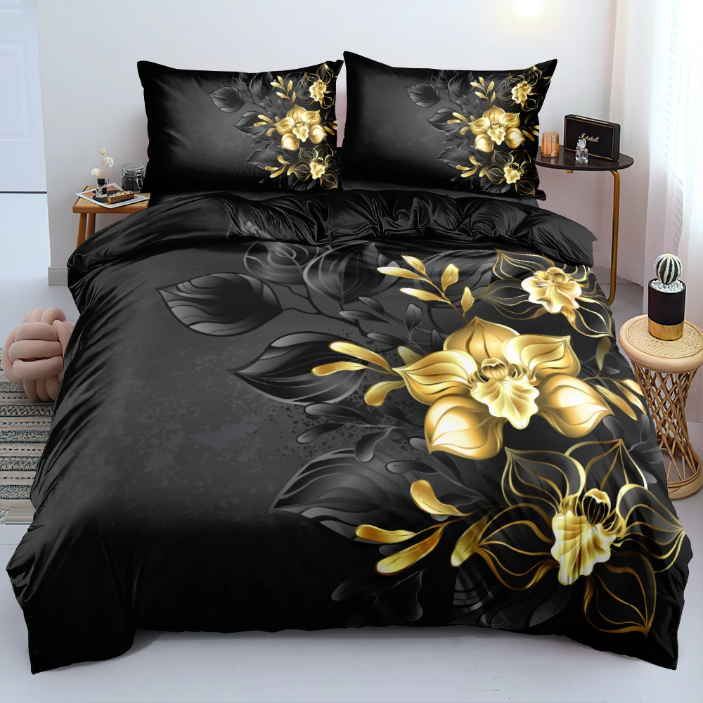 3D Design Flowers Duvet Cover  - 3D Printing Quilting ulasan dan harga