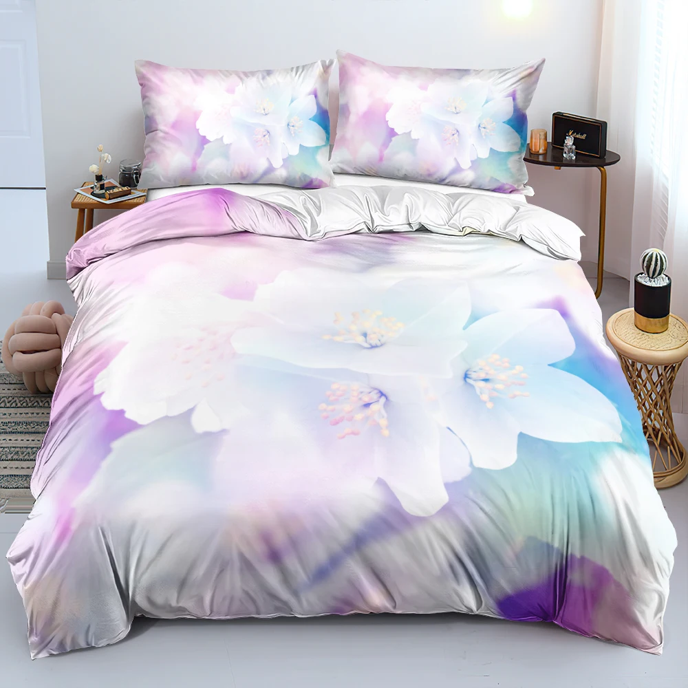 3D Design Flowers Duvet Cover  - 3D Printing Quilting ulasan dan harga